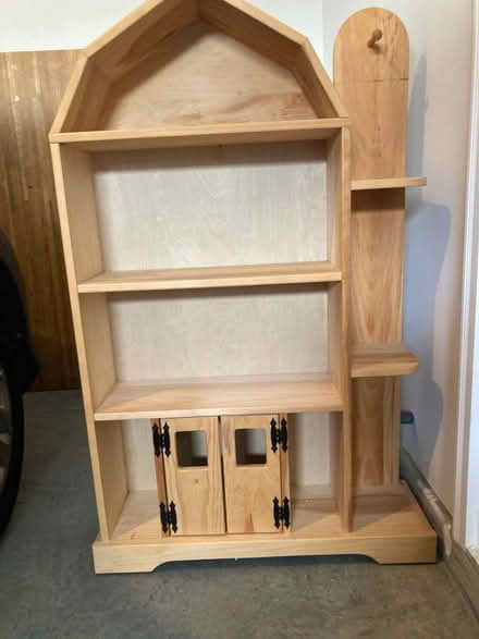 Photo of free Wooden unfinished bookcase (Polo grounds Rd) #1