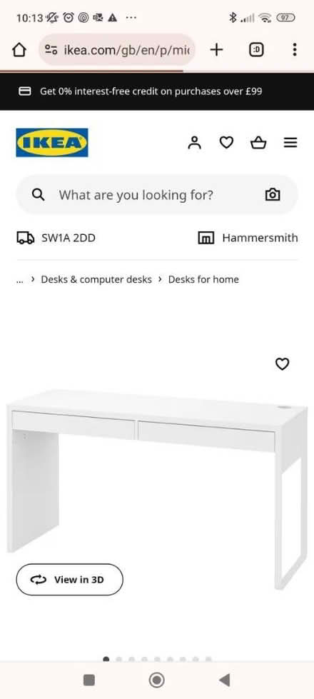 Photo of free IKEA Micke desk (WD23 Bushey) #2