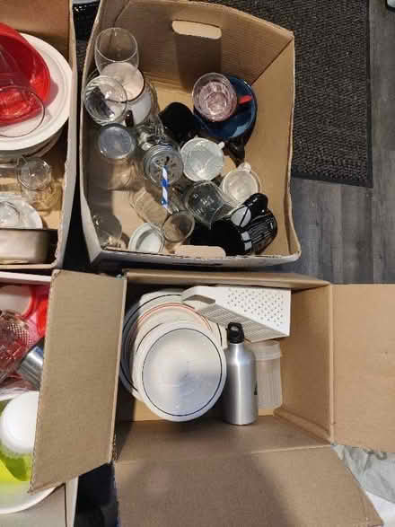 Photo of free 5 boxes of crockery, pans, bowls, jugs etc (Church RG2) #1