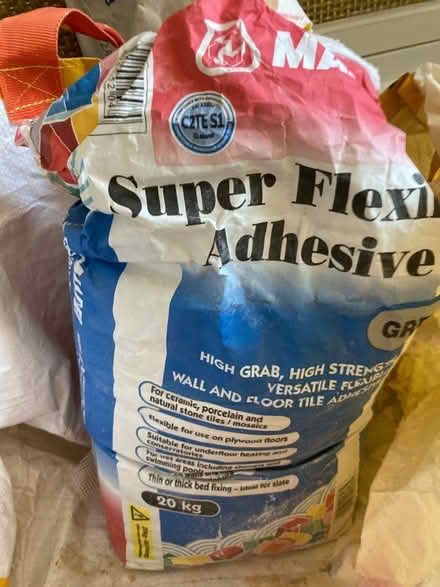 Photo of free New gypsum bag (plus almost full bag tile adhesive) (Stroud Green N4) #1