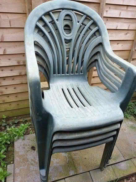 Photo of free Green Plastic Garden chairs x 4 (Felpham (PO22)) #3