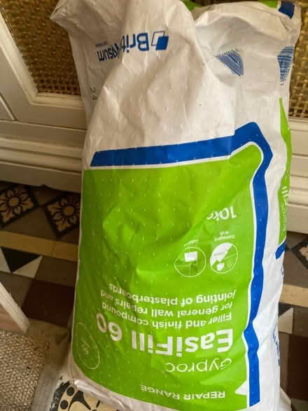 Photo of free New gypsum bag (plus almost full bag tile adhesive) (Stroud Green N4) #2