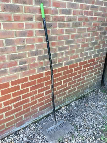 Photo of free Slightly bent, strong garden rake (Ferndown BH22) #1
