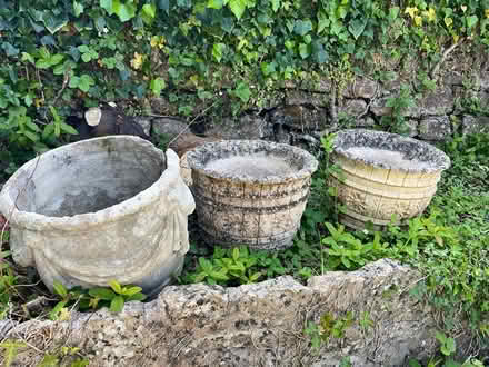 Photo of free 3 heavy stone type plant pots (BA2) #1