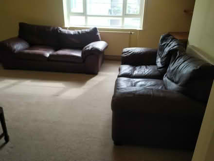 Photo of free 2 beautiful brown leather sofas (N3) #4