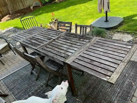 Photo of free IKEA Wood Patio Set-Table, 6 Chairs (Portage Park, Chicago) #2