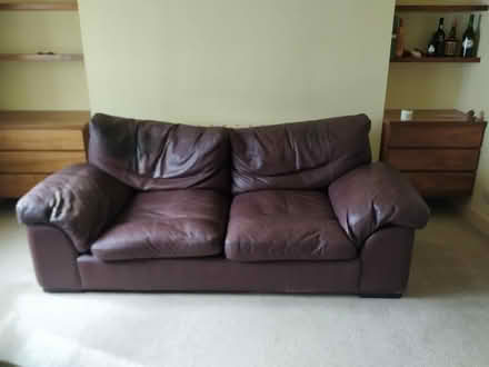 Photo of free 2 beautiful brown leather sofas (N3) #2