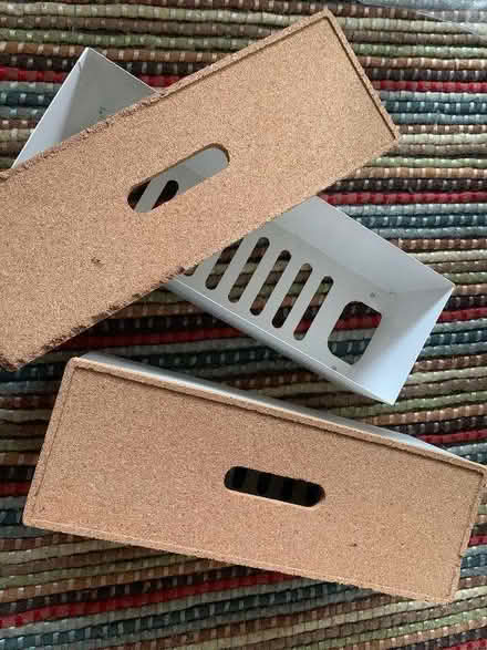 Photo of free Metal ikea cable tidy boxes with cork lids (Northchurch HP4) #1