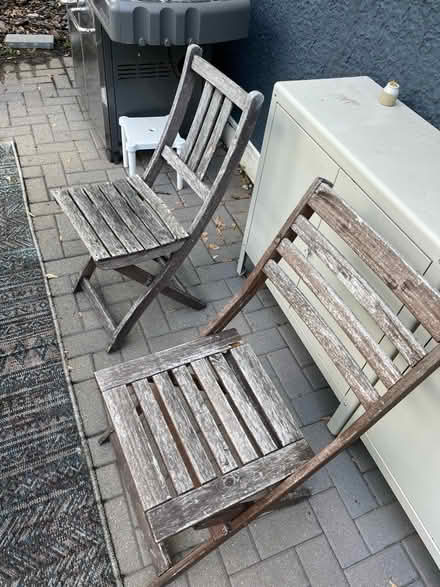 Photo of free IKEA Wood Patio Set-Table, 6 Chairs (Portage Park, Chicago) #3