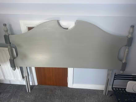Photo of free Double bed grey headboard (Lurgan) #1