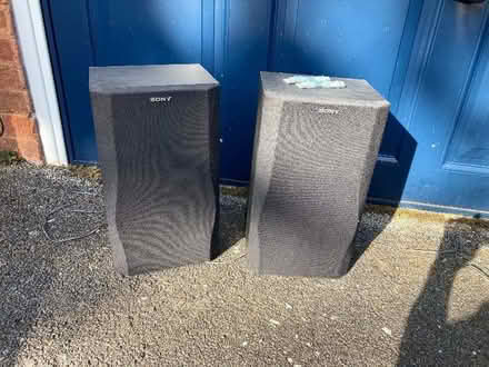 Photo of free Pair of Sony speakers with wall brackets (Neath Hill MK14) #1