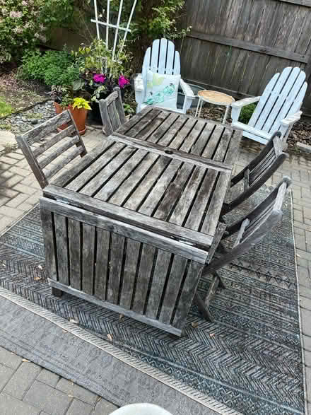 Photo of free IKEA Wood Patio Set-Table, 6 Chairs (Portage Park, Chicago) #1
