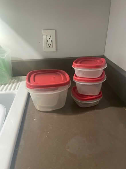 Photo of free 7 red lid Rubbermaid storage contai (Between Chillum and Riggs Road) #1