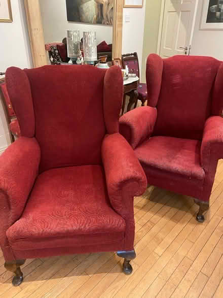 Photo of free Pair of vintage wingback armchairs (Dublin 1) #1