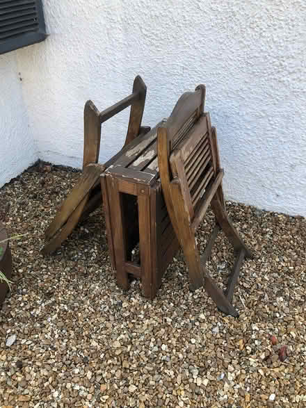 Photo of free Garden table and 2 chairs (Kinross KY13) #1