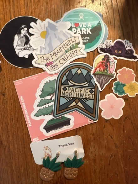 Photo of free Earrings and vinyl stickers (Eagle Hill) #1