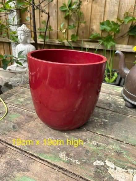 Photo of free Burgundy Red Ceramic houseplant pot (Gorse Hill M16) #1