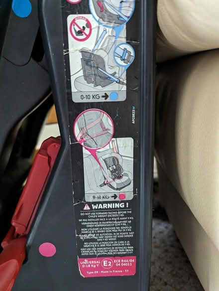 Photo of free Car seat 0-18 kg (Mickleover)