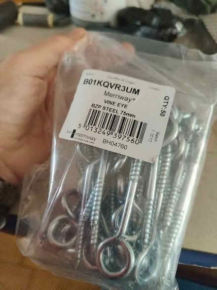 Photo of free Packet of 65mm corner braces and 75mm vine eyes (Lightpill GL5) #2