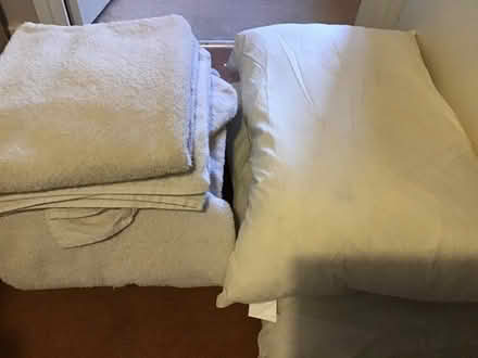 Photo of free Used clean bath sheets and feather pillows (Chiswick Ground W4) #1