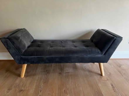 Photo of free Grey velvet end-of-bed seat (Poynings, BN45) #1