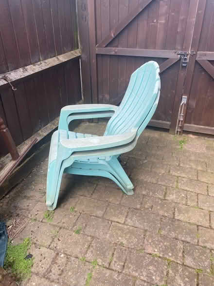 Photo of free 2 plastic Adirondack garden chairs (GL1) #1