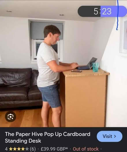 Photo of free Pop up paper standing desk (S2 Manor Top) #1