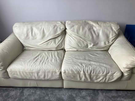 Photo of free Cream Leather 4 Seater Sofa (Langley, Slough, SL3) #1