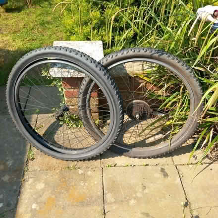 Photo of free 2 x trailpac mountain bike wheels (Hitchin SG5) #1
