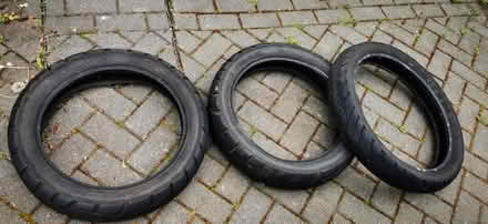 Photo of free 3 used motorcycle tyres (Coulsdon CR5) #1