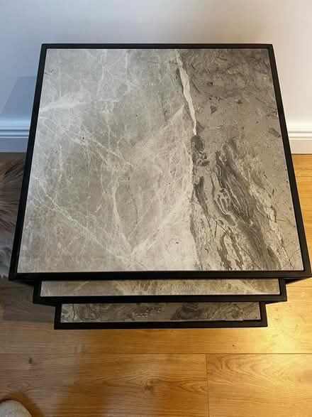 Photo of free Nest of 3 metal frame marble tables (Poynings, BN45) #3