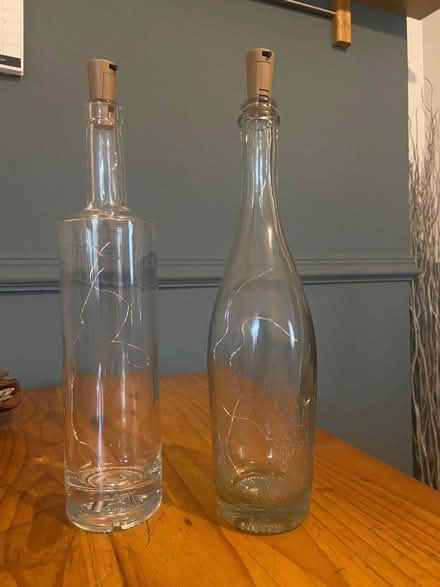 Photo of free Two glass bottles with lights (Liss) #1
