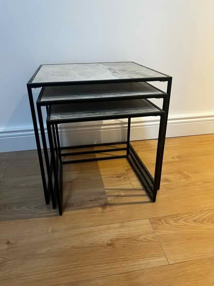 Photo of free Nest of 3 metal frame marble tables (Poynings, BN45) #1