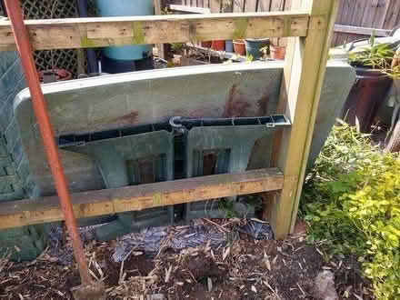 Photo of free Green plastic garden table (Mytchett GU16) #1