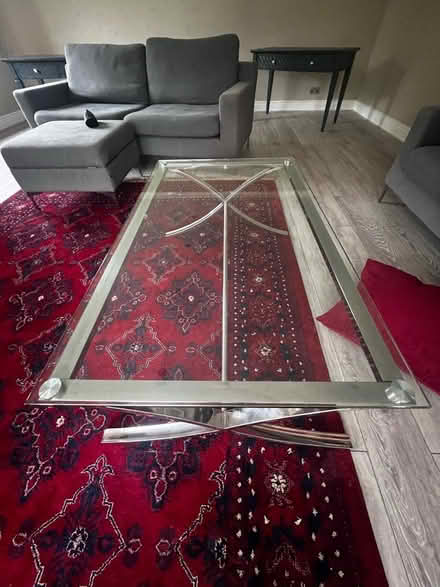 Photo of free Glass and chrome coffee table (Poynings, BN45) #3