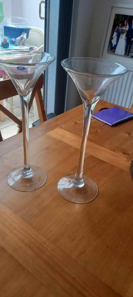 Photo of free Two tall glasses 16" tall (RM1. Romford) #1