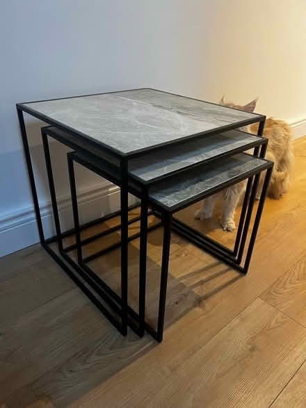 Photo of free Nest of 3 metal frame marble tables (Poynings, BN45) #2