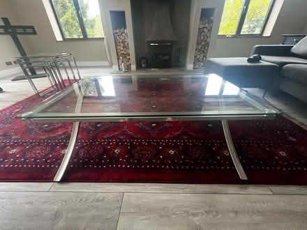 Photo of free Glass and chrome coffee table (Poynings, BN45) #1