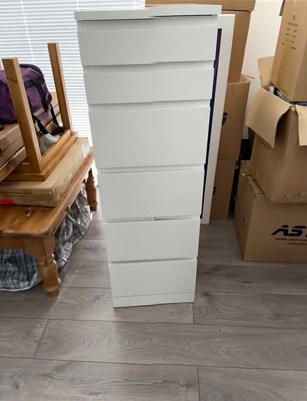 Photo of free Tall white Drawers (Paignton) #1