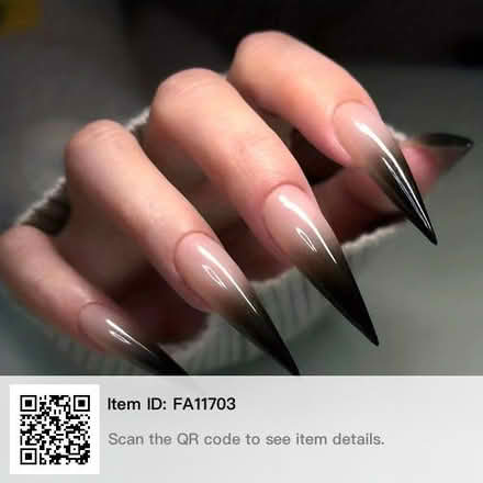 Photo of free 24 pcs Glossy Black Gradient Nails (Springfield Union Station) #1