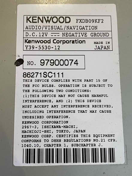 Photo of free Kenwood Car Head Unit (1 Block from MV Library) #3