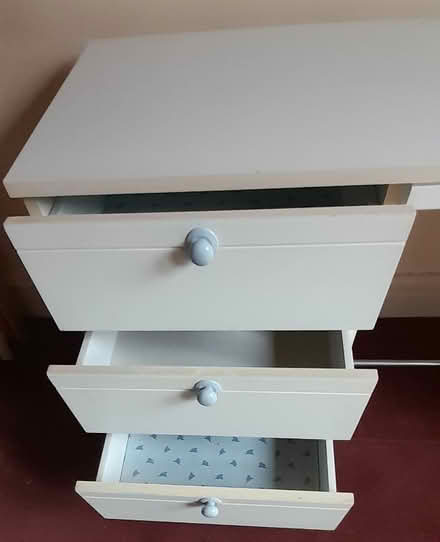 Photo of free Melamine faced chipboard desk - cms 97w,49d,65h (Bernards Heath AL1) #2