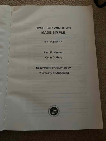 Photo of free SPSS text book (Biddulph Moor) #2