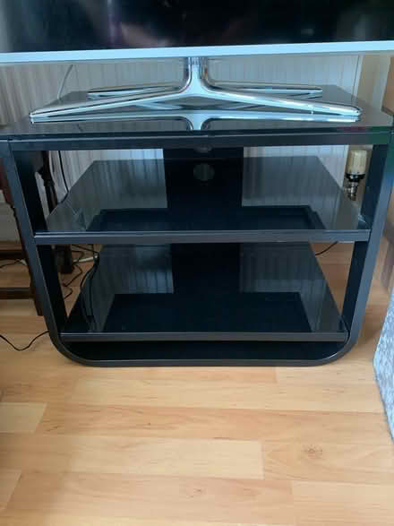 Photo of free Black Glass TV Stand (Leighton Buzzard, LU7) #1