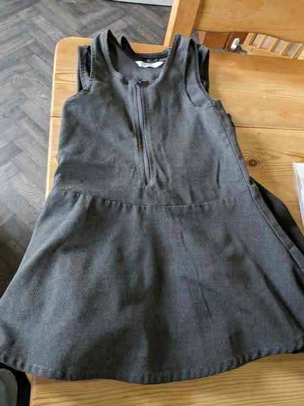 Photo of free 3 grey school pinafore dresses 3yrs (Denholme BD13) #1