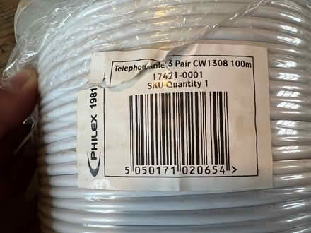 Photo of free 100m drum of 3 Pair Telephone Cable (Marple SK6) #1