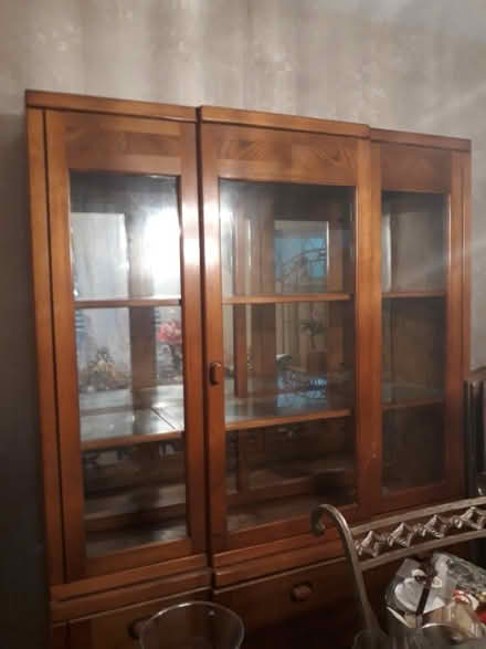 Photo of free Wood 2-piece hutch/china cabinet (Greenbriar Mall area) #2