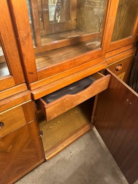 Photo of free Wood 2-piece hutch/china cabinet (Greenbriar Mall area) #3