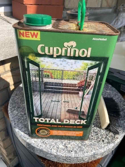 Photo of free Approx 5L of Cuprinol Pine Decking Stain (Langney BN23) #1