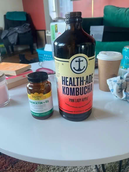 Photo of free Small amber and blue glass bottles (Queen Anne) #2